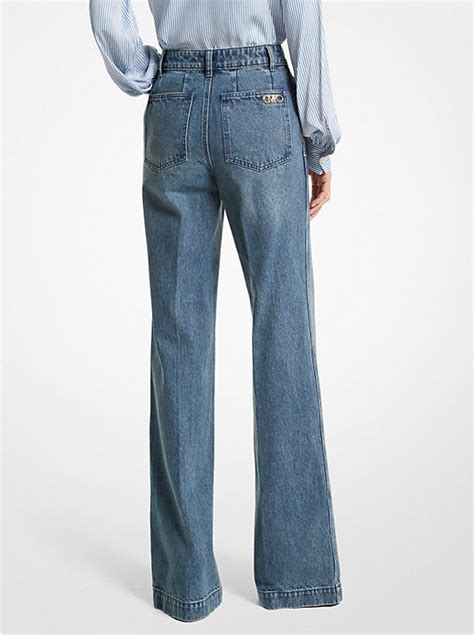 Pintucked Denim Wide